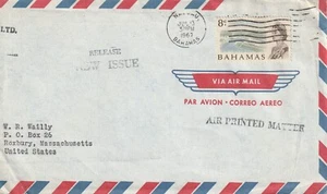 1967 Bahamas cover sent from Nassau to Roxbury MASS USA - Picture 1 of 2