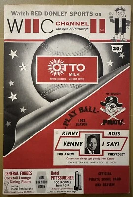 1963 LA Dodgers vs Pittsburgh Pirates Program Scorecard Clemente 5/5/63 - Image 1 of 4