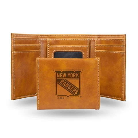 New York Rangers Laser Engraved Leather Trifold Wallet [NEW] Billfold ID Card Cover
