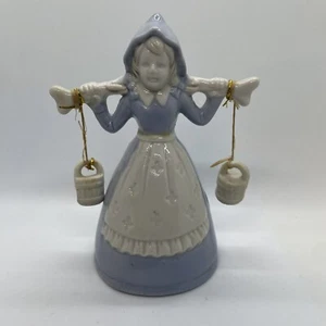 VTG Porcelain Bell Figure Dutch Milk Made Taiwan Granny Core Cottage Cozy Kitsch - Picture 1 of 8