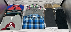 11 PC LOT YOUTH BOY SIZE 7 FALL WINTER CLOTHING - LONG SLEEVE TOPS / PANTS *12 - Picture 1 of 9