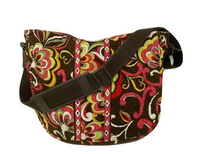 Vera Bradley Retired Puccini Messenger Laptop Crossbody Bag Brown Floral USA - Picture 1 of 12