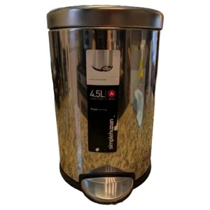 simplehuman 4.5L Round Step-on Trash Can CW1852 Brushed Stainless Steel No Box - Picture 1 of 7