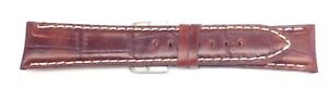 New TAG HEUER Brown Croc Genuine Leather Signed Watch band~Free Ship~
