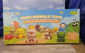 Farm Animals Toys Learning Toys for Toddlers, 10 Animals & 10 Barns - Picture 1 of 7