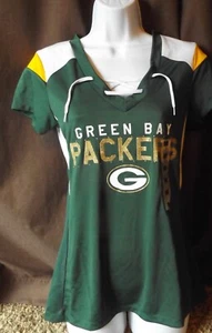 Nuevo con etiquetas NFL Auténtico Green Bay Packers Mujer Damas Camisa Con cordones Mediana - Imagen 1 de 3