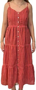 Sundry Women's Striped Tiered Dress 1 - Picture 1 of 3