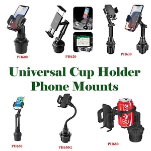 Car Cup Holder Cell Phone Mount Adjustable Cradle Universal for iPhone Samsung  - Picture 1 of 55