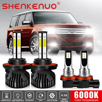 For Ford Flex 2009-2018 Combo 4x LED Headlight Hi/Lo + Fog Light Bulbs Kit 6000K - Image 1 of 4