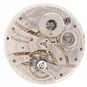 Movimiento Reloj Bolsillo Antiguo Waltham Riverside A Colonial A Talla 14 19 Joyas - Imagen 1 de 4