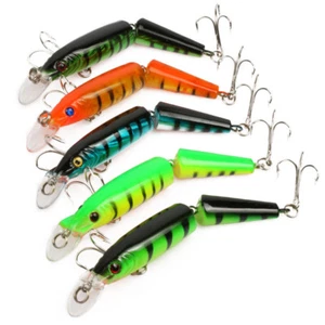 5pcs/lot Minnow Fishing Lures Crankbaits Multi-jointed Bait Saltwater Freshwater - Picture 1 of 6