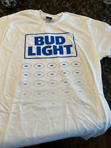 Bud Light Anheuser-Busch Beer Football t-shirt, l-xl Adult New white - Picture 1 of 3