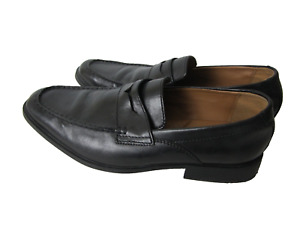 Clarks Mens 11 Black Leather Slip On Comfort Penny Loafers Casual Dress Shoes