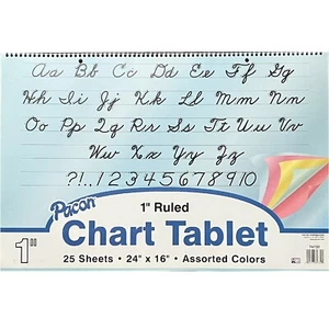 Pacon Chart Tablet Colored 1" Ruled 24x16" - Picture 1 of 6