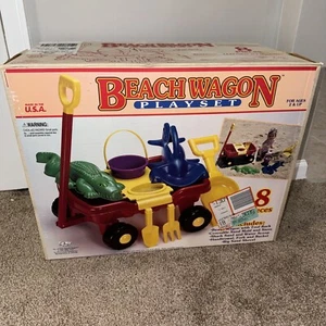 VTG NOS Tim Mee Processed Plastic Toddler Beach Wagon Playset Sealed Retro Toys - Picture 1 of 5