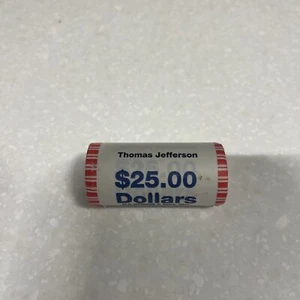 2007 P Thomas Jefferson Presidential $1 Dollar Coin $25 Roll Federal Reserve - Picture 1 of 4
