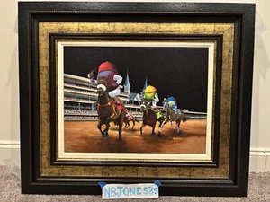 Michael Godard THE RACES Giclee Hand Embellished Signed on Canvas LE #/200 Horse - Picture 1 of 11