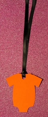 30-100 Bodysuits Shirt Shaped Babyshower Favor Tags Ribbon Included 2.5" H - Image 1 of 2