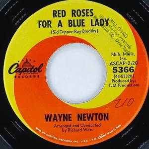 WAYNE NEWTON Red Roses For A Blue Lady / One More Memory CAPITOL 5366 VG+ 45rpm - Picture 1 of 4