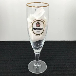 Krombacher Pilsner Vástago de Vidrio Flauta Pils Cerveza De Colección 8" Alto Cristal 3" Diámetro 8oz - Imagen 1 de 12