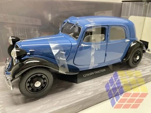 Citroen Traction (1937) - Color Bi-ton Bleu Fonce Noir (Escala 1:18) Solido - Imagen 1 de 9