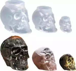 Skull Silicone Molds 3 Pack Resin Chocolate Candles Candy Fondant Ice Cubes SML - Picture 1 of 8