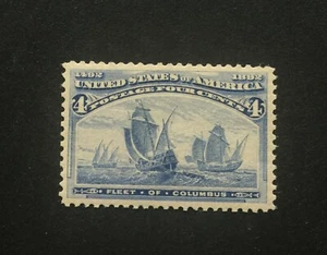 mystamps US 233, 4 cent Columbus, 1893, MNH, OG, Great Margins, a beauty! - Picture 1 of 2