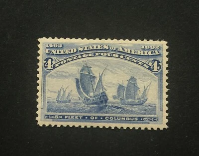 mystamps  US 233, 4 cent Columbus, 1893, MNH, OG, Great Margins, a beauty! - Image 1 of 2