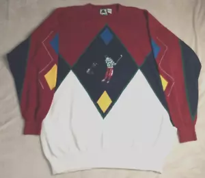 Vintage Golfpullover Izod bestickt XL Strick Argyle gemustert - Bild 1 von 7