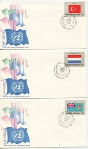 1980 FDC, UN FLAG SERIES, SET 16 - Picture 1 of 6
