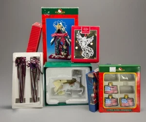 LOT 10 Patriotic KURT ADLER Birdhouse LENOX ANGEL Pewter Reindeer XMAS ORNAMENTS - Picture 1 of 24