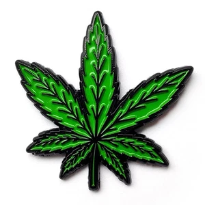 Weed Leaf Enamel Pin for Fitted Hats, Weed Pin, 420 Pin, Cannabis Pin, Marijuana - Picture 1 of 3
