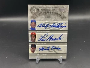 2005 Upper Deck Baseball Billy Williams Lou Brock Monte Irvin Triple Auto /10 - Picture 1 of 2