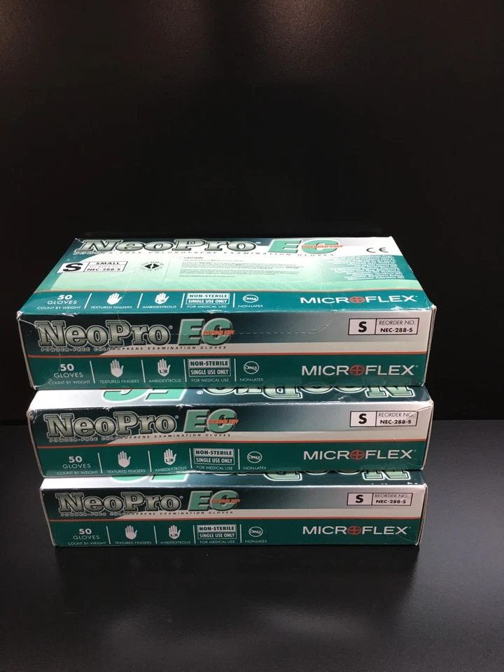 Microflex NeoPro Guantes de Examen Pequeños NEC-288-S Power Free Lote 3 PKS Foto 1 de 4