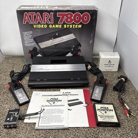 Atari 7800 Video Game Console With Controllers Game TESTED Bundle Lot In Box