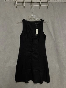 NWT Banana Republic Dress Women 8 Mini Linen Blend Sleeveless A line Half Button - Picture 1 of 11