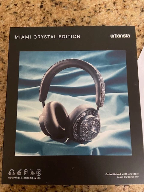 MIAMI CRYSTAL EDITION HEAD PHONES URBANISTA NEW NEVER OPENED BLK DIAMOND COVERED - Image 1 of 4