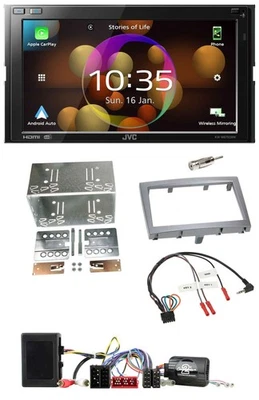JVC DAB Lenkrad 2DIN Bluetooth USB Autoradio für Porsche 911 Boxster Cayman silb - Bild 1 von 4