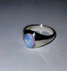Anello in argento sterling e opale autentico, misura 8 - Foto 1 di 2