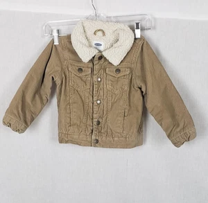 Old Navy Corduroy Sherpa Lined Trucker Jacket Toddler Boys 4T Cozy Outdoor - Picture 1 of 11
