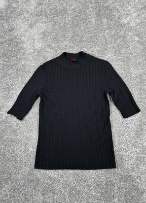 Hugo Boss Shirt Womens Small Black Knit Pullover * - Image 1 of 4