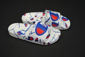 [CP101072Y] NEW KID'S CHAMPION IPO WARPED SANDALS SLIDES SLIP ON WHITE CKS13 - Picture 1 of 10