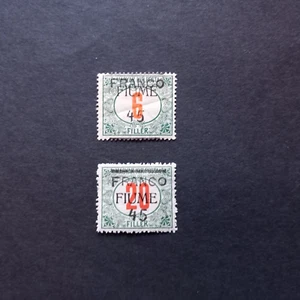FLUSS 1919 / ÜBERDRUCKTE STEUERMARKEN "FRANCO 45", SERIE VON 2 WERTEN LING. MH* - Bild 1 von 2