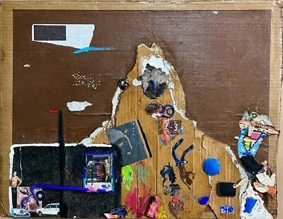 LA NUBE QUE ME HIZO Surrealista Hombre de Montaña Conejo Lanzando Collage Pintura Foto 1 de 4