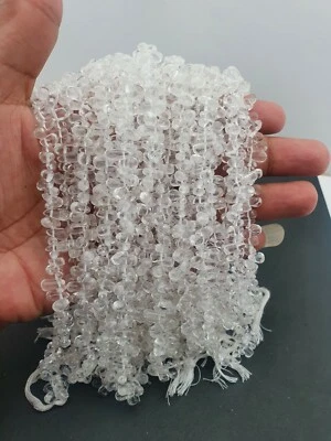 Cuentas de cristal natural de cuarzo y pera de 13 pulgadas Foto 1 de 3