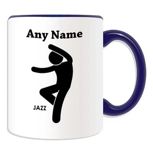 Personalisierte Geschenk Jazz Tänzerin Tasse Spardose Tasse Tanz Name Tee Kaffee Umriss - Bild 1 von 19