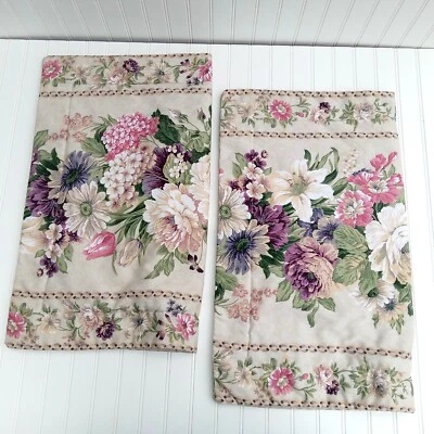 JC PENNEY Almohada Fundas Estándar Floral Marfil Rosas Vintage Par Hogar Colección Foto 1 de 4