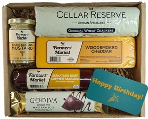 Muestrador de embutidos del mercado de agricultores, regalo gourmet de carne y queso (feliz cumpleaños) - Imagen 1 de 5