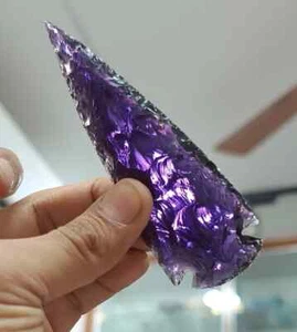 Punta di lancia ametista grande punta di freccia cristallo - pietra preziosa curativa viola per gioielli - Foto 1 di 6