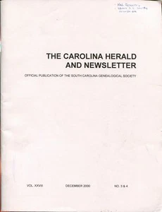 Carolina Herald and Newsletter Diciembre 2000 Historia de la Genealogía de Carolina del Sur - Imagen 1 de 1
